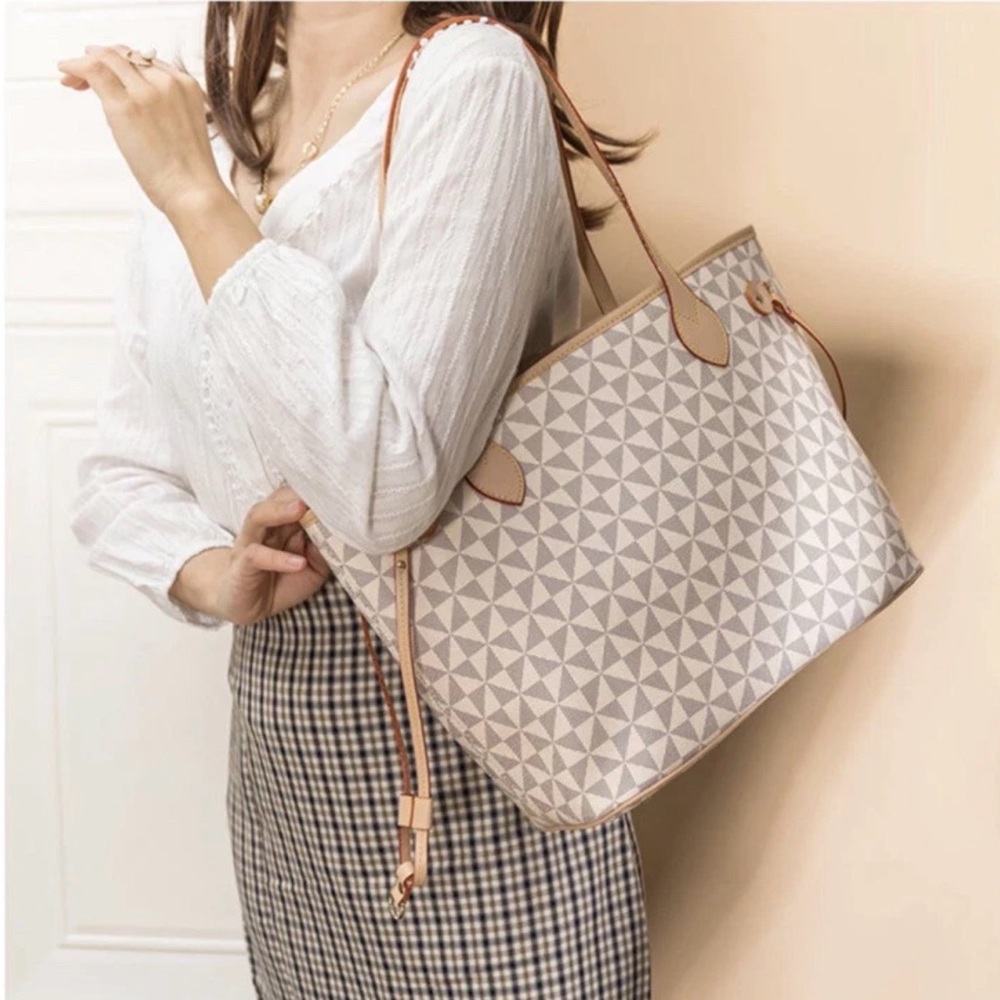 Checkered Women Bags Handbags Shoulder With Dust Bag with clutch